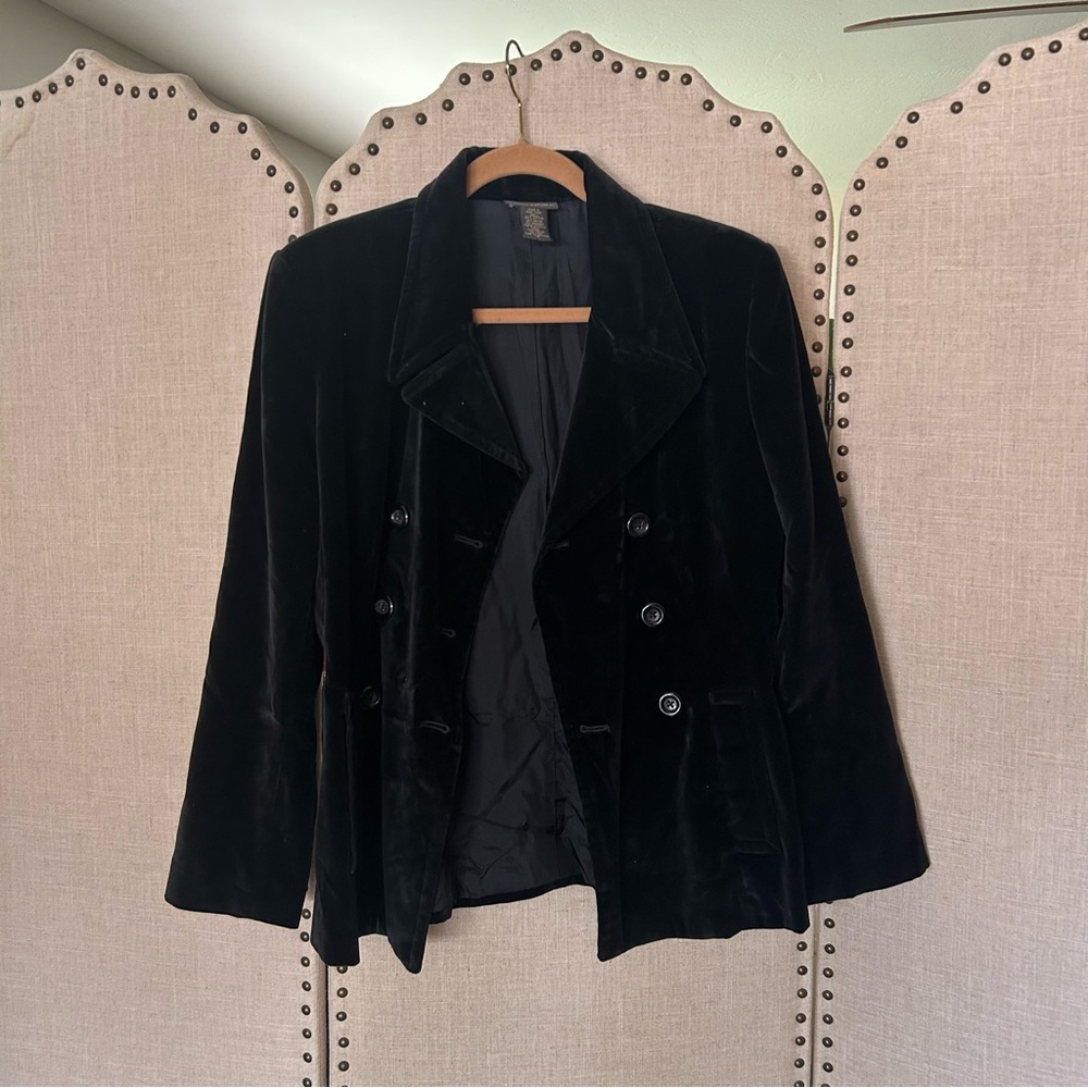 Banana Republic Black Velvet Blazer